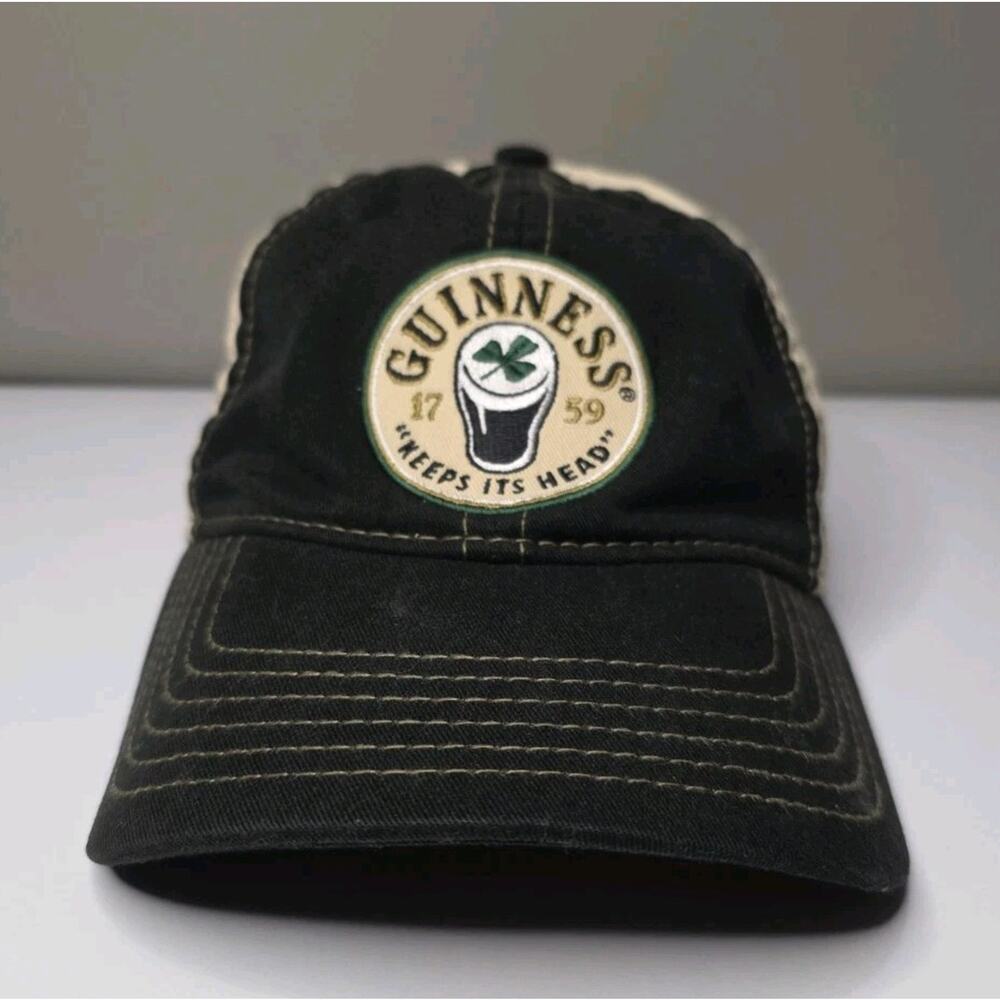 GUINNESS Beer Clover Harp Logo Fitted Baseball Hat Cap Official Merch Father's